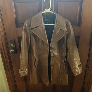 Guess Brown Leather Coat